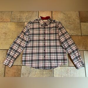 Rockies Vintage Women's White Black Red Plaid Button Up Long Sleeve Shirt Size S